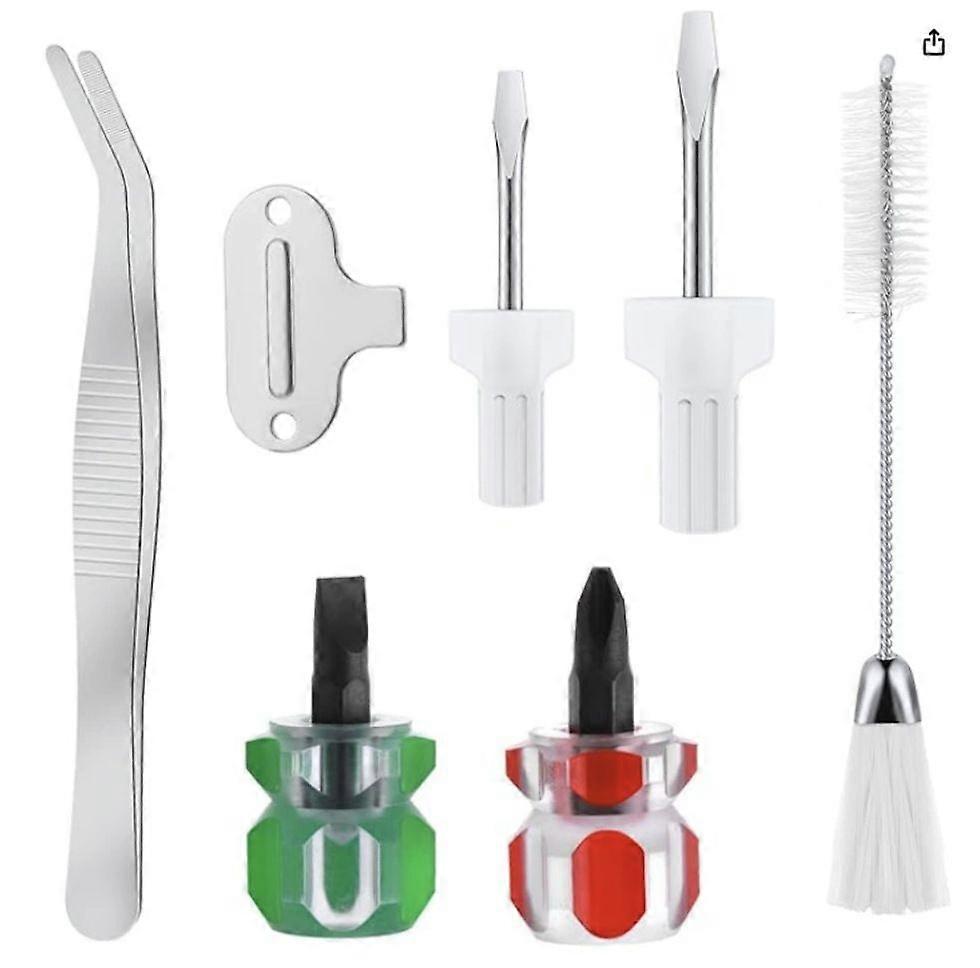 Pieces Sewing Machine Cleaning Kit, 1 Double Head Lint Brushes, 4 Size Screwdrivers, 1 Needle Plate Screwdriver and 1 Tweezers for Sewing Machine Repa