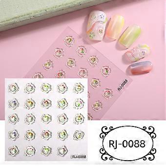 Neue 5D-Weichkleber-Aufkleber INS-Nagelkunstaufkleber mit geprägtem Flash-Halbtransparentkleber, Stern- und Mond-Nagelaufkleber, OEM RJ-008860 * 60 mm nackter Chip