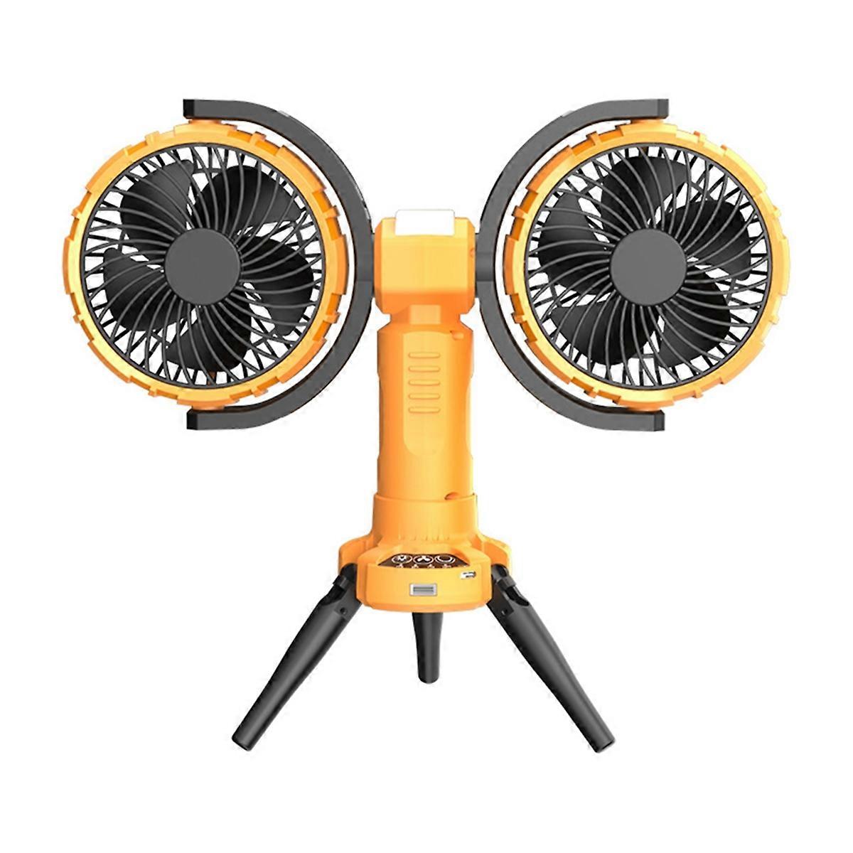 8000mAh Rechargeable Camping Fan with LED Light & Auto Rotation