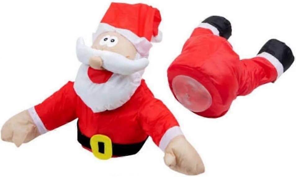 Crashing Santa Animated Christmas, Funny Christmas Crashing Santa Reindeer Animated Window Decoration, Christmas Reindeers Broke Out from Window