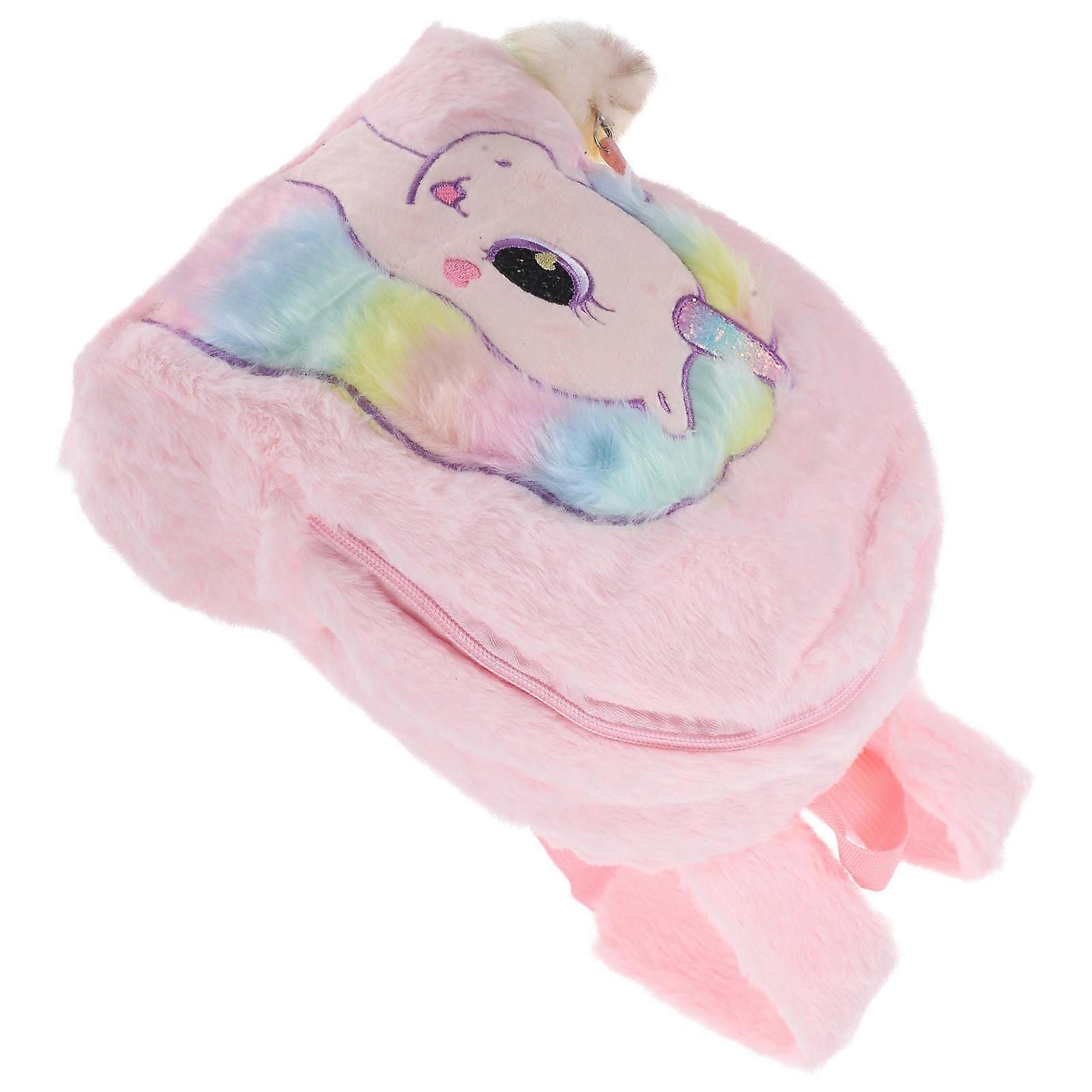 Plush Girls Backpack Unicorn Design for Storage Use 2Pcs Set