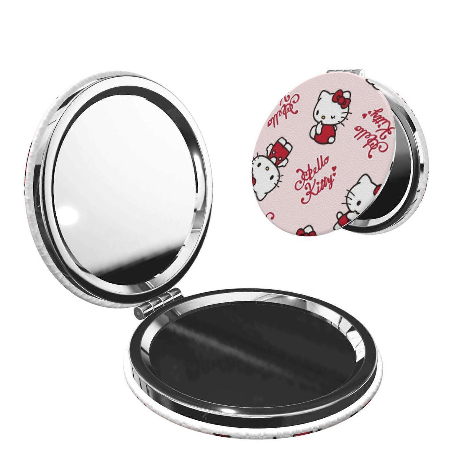 Hello Kitty Pocket Mirror, Portable Magnifying Compact Travel Makeup Mirror, 2-Sided Handheld Small Mirror