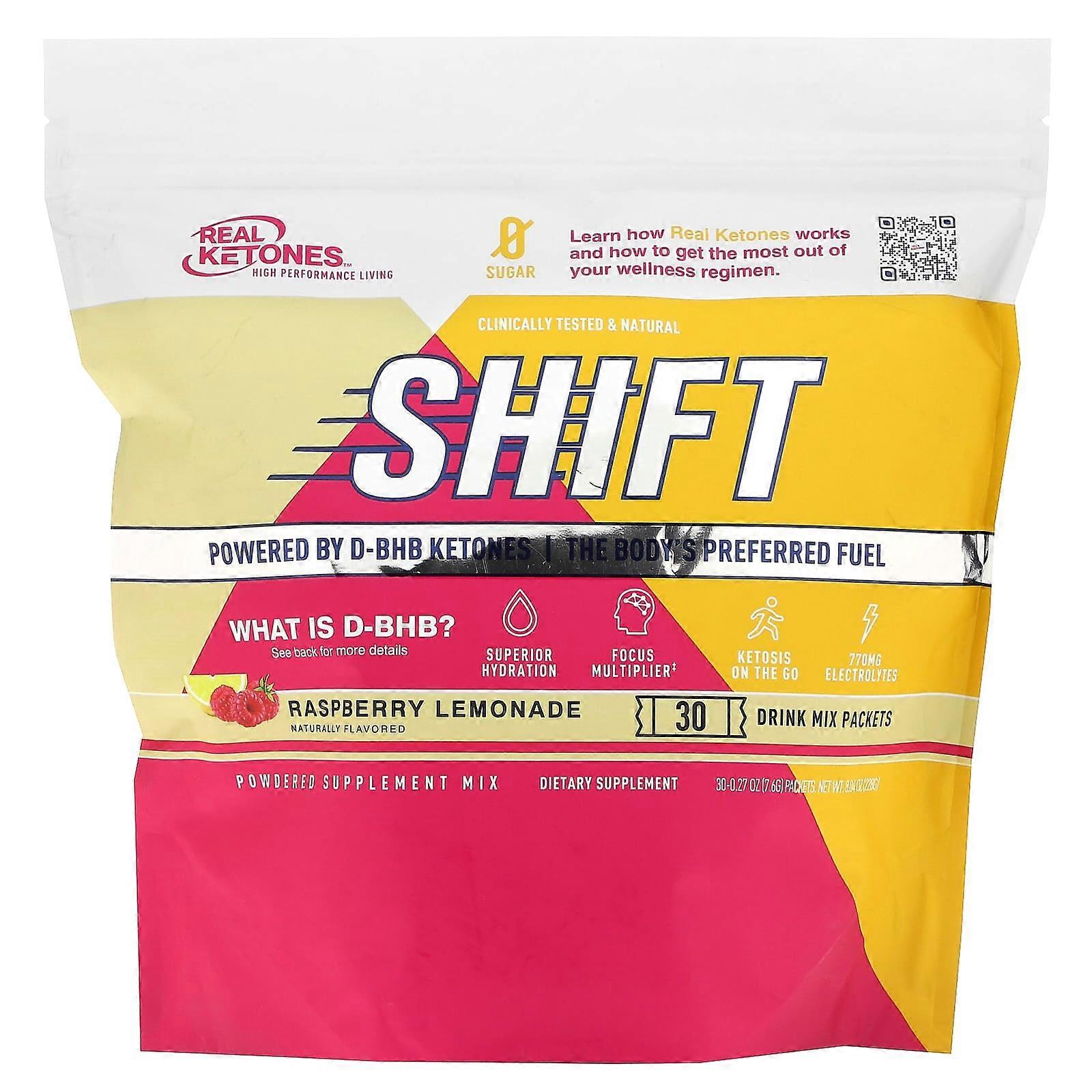 Shift, Raspberry Lemonade, 30 Drink Mix Packets, 0.27 oz (7.6 g) Each