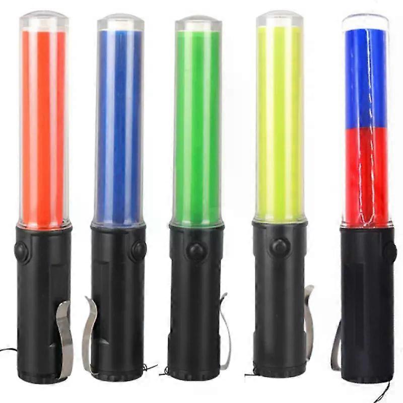 26cm Traffic Light Baton Concert Light Stick Side Clip Design Signal Traffic Wand LED Warning Lamp 3 Flashing Modes