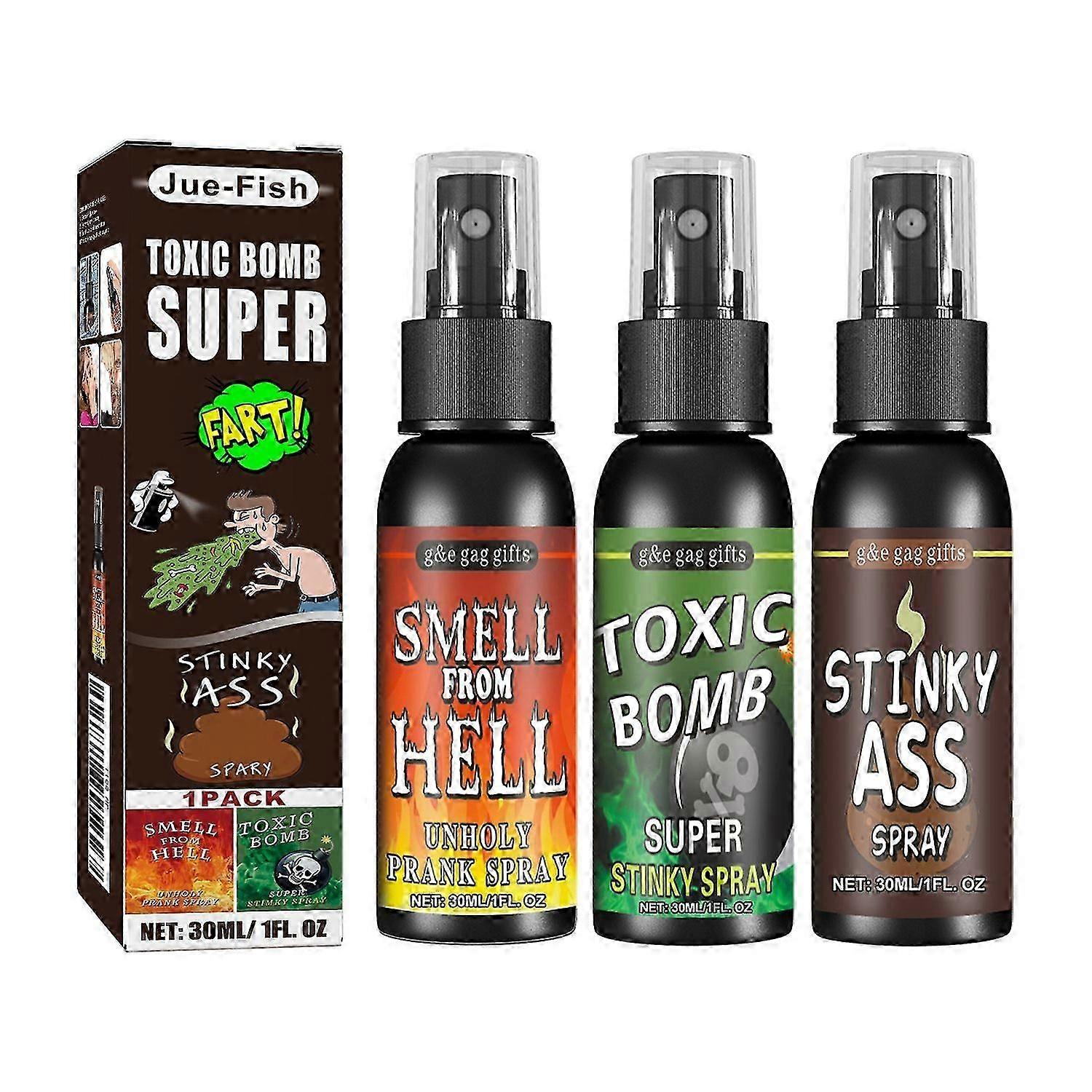 JUE-FISH Extra Strong Fart Spray 30ml - Non-Toxic Stink Bomb for Hilarious Prank Jokes and Fun