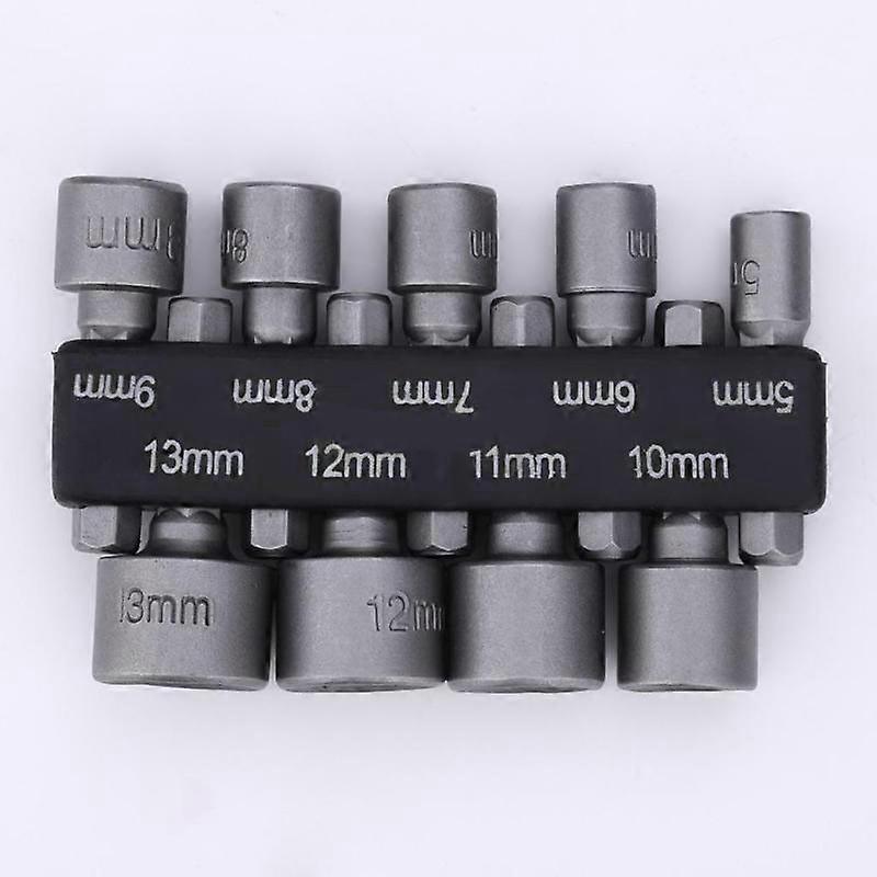 9pcs/Set 5-13mm Hex bit socket set Metric Hex Socket Drill Bit 1/4 Drive Nut Driver Tool Accessory