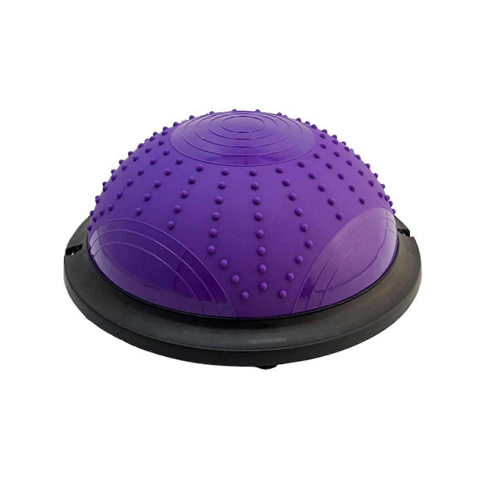 Exercise Ball For Home Gym Strength Workouts And Pilates Includes Elastic Resistance Straps  Purple