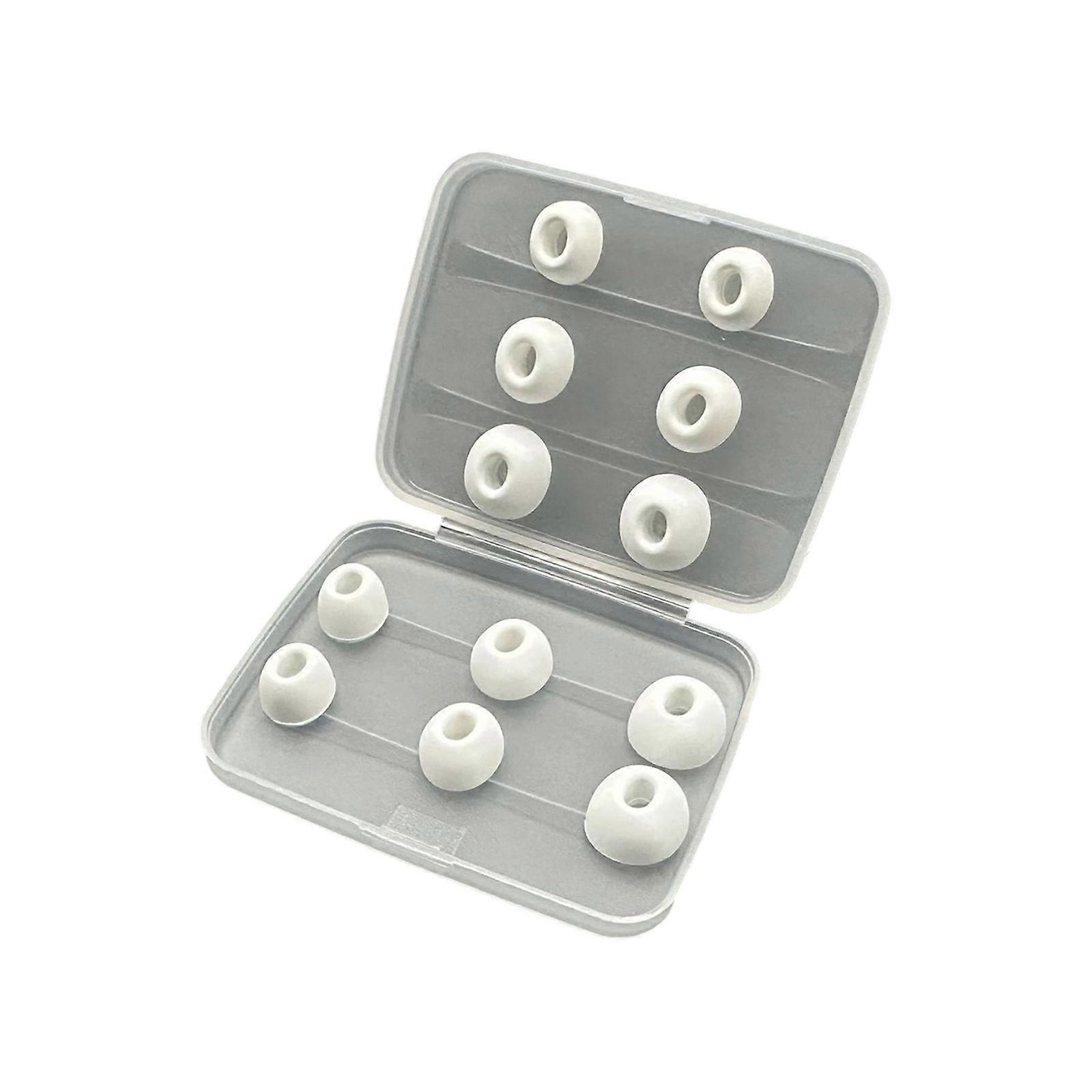 12Pcs Universal Soft Eartips Set for /pro2 Sweat Resistant Silicone Material Include Portable Protective Case  White