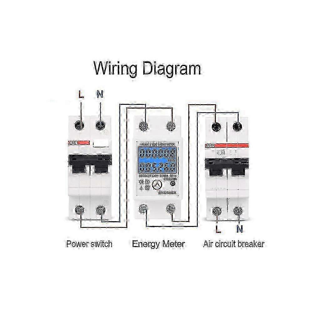 Din Rail Digital Single Phase Reset Zero Energy Meter Kwh Voltage Current Power Consumption Meter