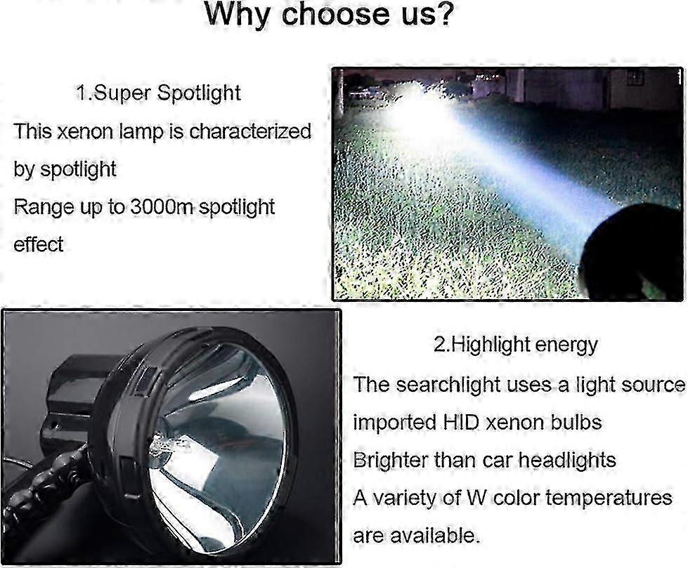 35W Compact HID Spotlight for Marine, Hunting, and Emergency Use