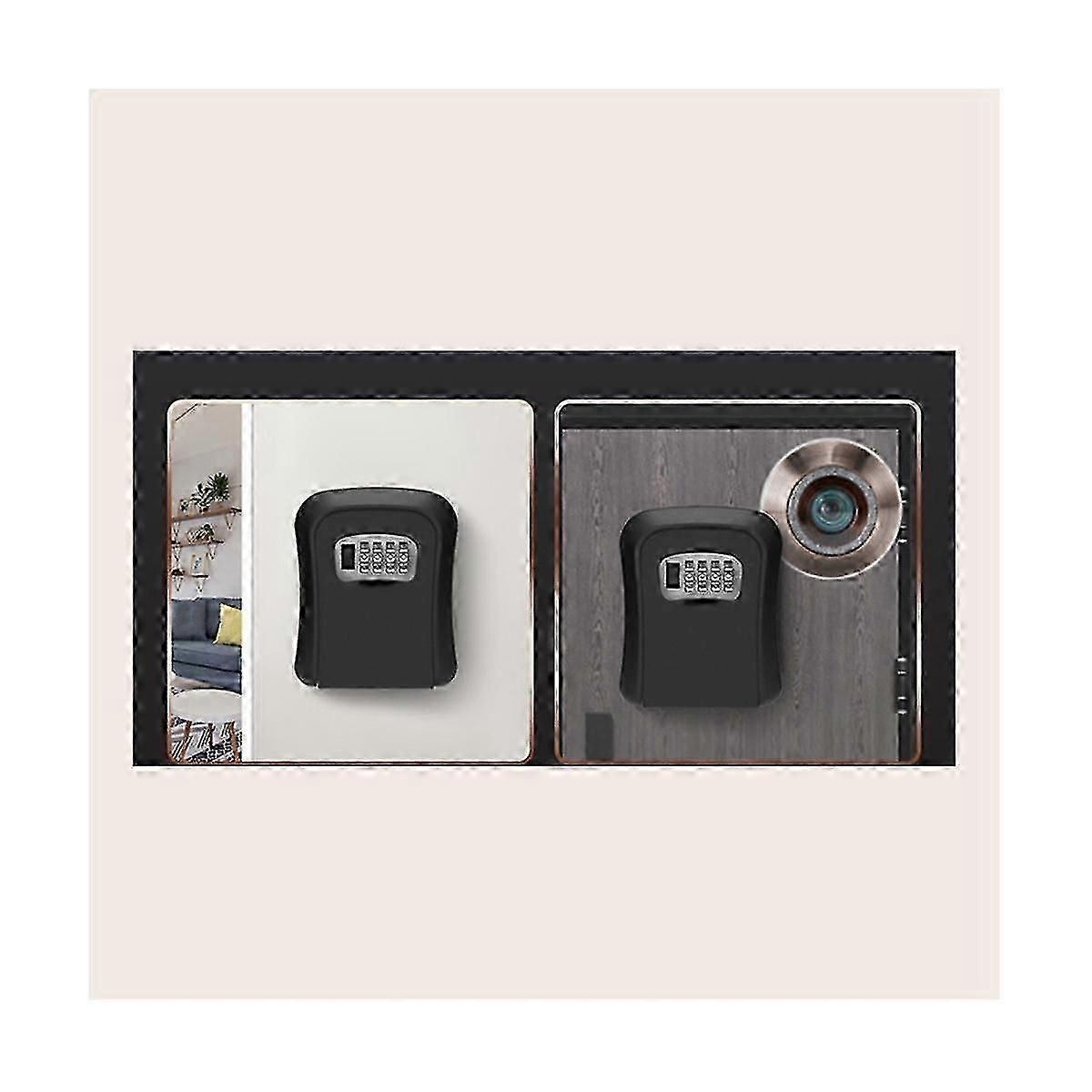Wall Mount Key Storage Organizer 4 Digit Combination Password Security Code Lock No Key Home Key Sa