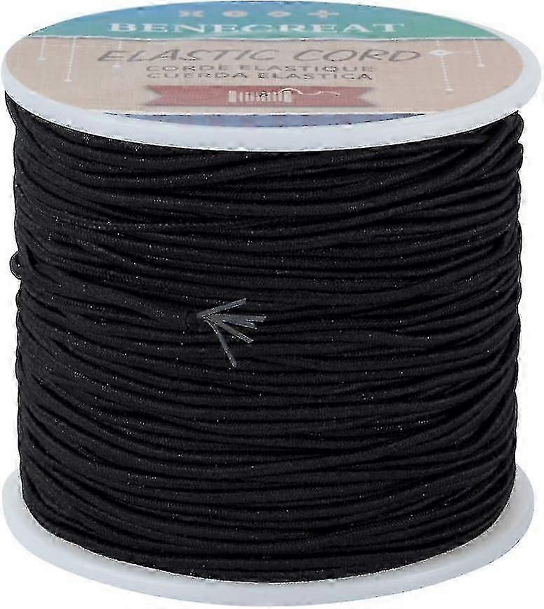 1.5mm Black Elastic Cord 76 Yard Stretch Thread Beading Cord Fabric Crafting String Rope for DIY Crafts Bracelets Necklaces