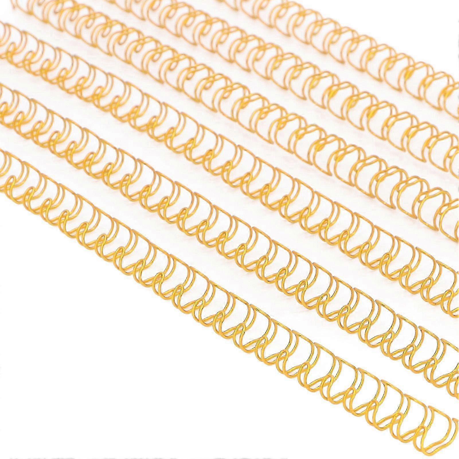 100Pcs Double Loop Wire Binding Spine 20 Sheet Capacity 3:1 Pitch 34 Loop 6.4mm Diameter Set Kit for A4 Paper Gold