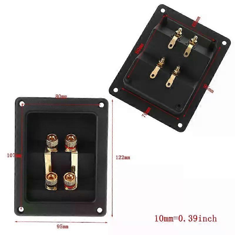 Terminal Cup Connector 266 Parts Express Binding Posts Gold Banana Jacks Recessed Bi-Amp Speaker Box Black Jan-12