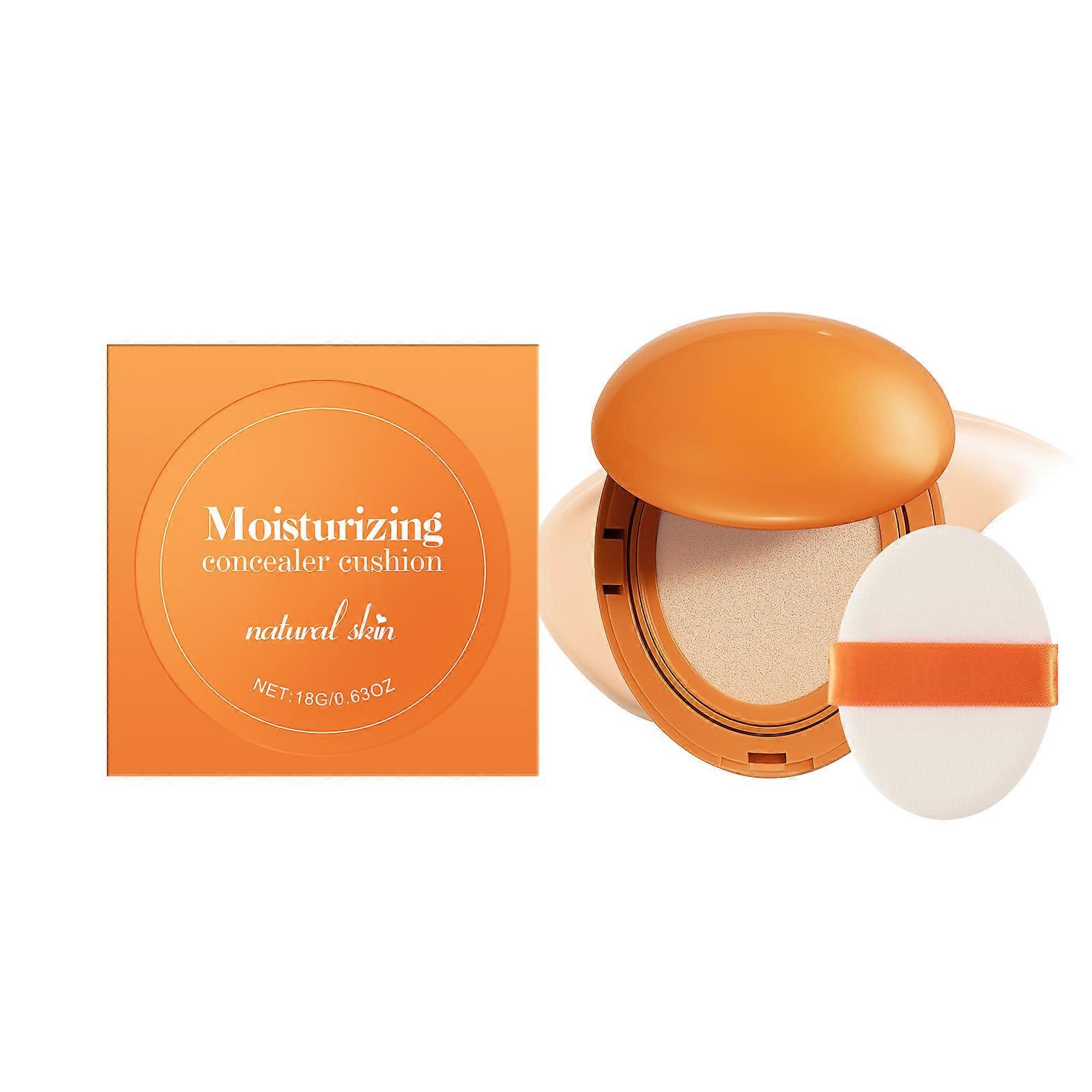 Moisturizing and concealing cushion foundation (natural shade) - lightweight and sheer finish, natural and long-lasting base makeup, velvety texture, 