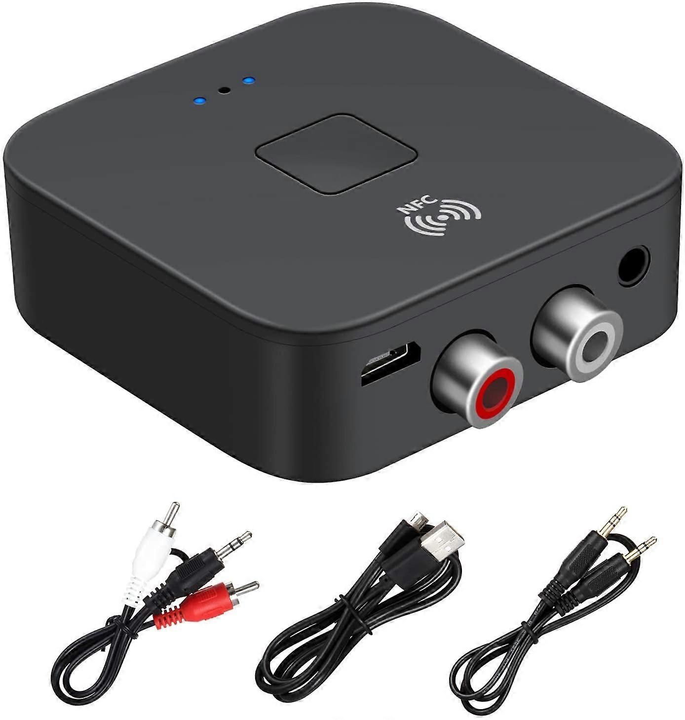 Bluetooth Receiver for Home Stereo RCA, 3.5mm AUX Wireless Audio Adapter for Home and Car Stereo System,NFC-Enabled