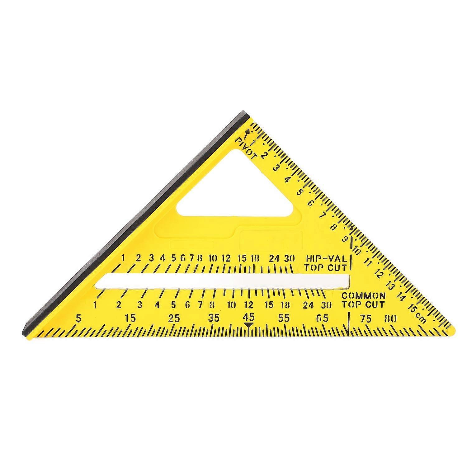 Carpenter Triangular Square 7 Inch Yellow Imperial Metric Systems Multi Functional Rafter Square