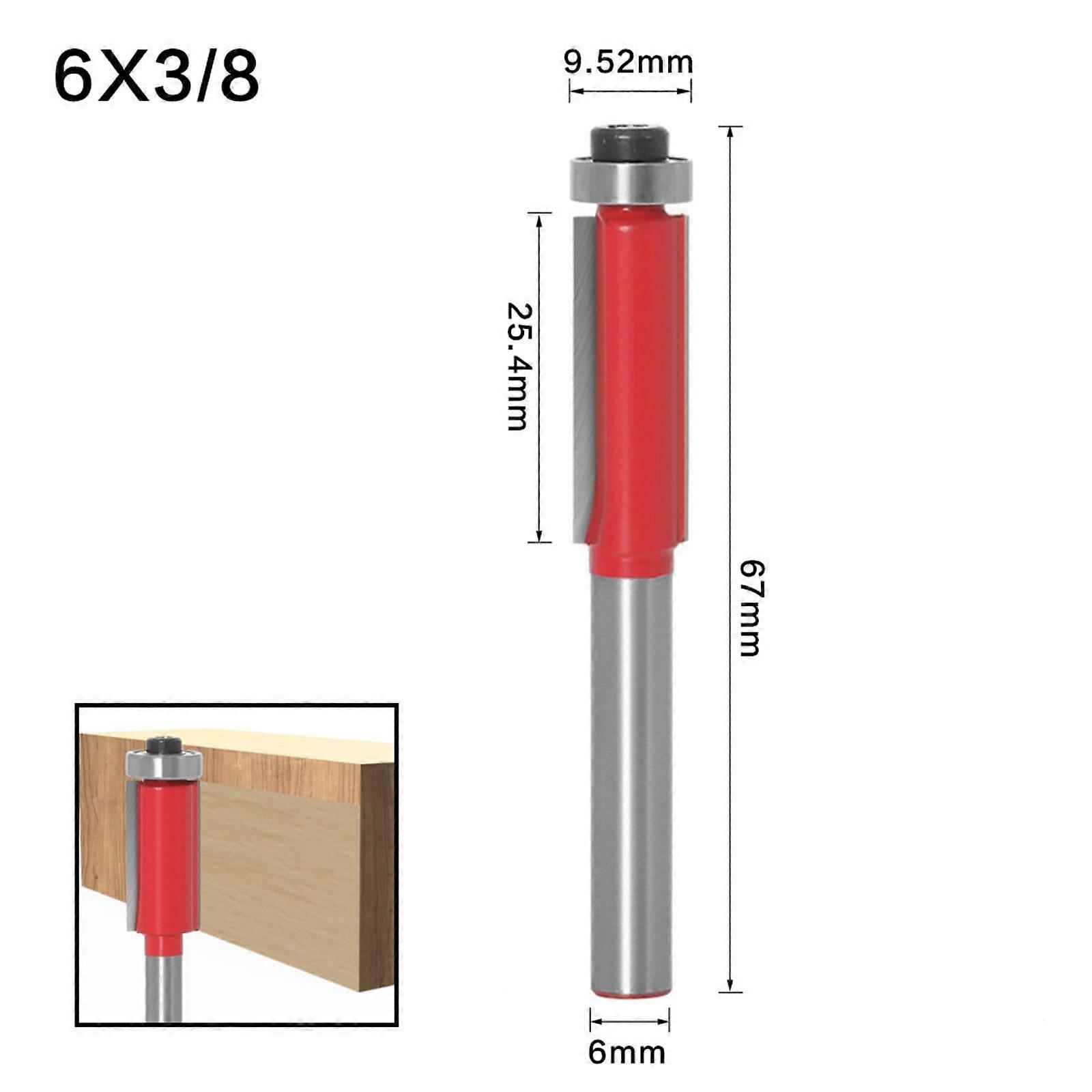 HiCafh 6mm Shank Straight Flush Trim Router Bit Woodworking Cutting Tool