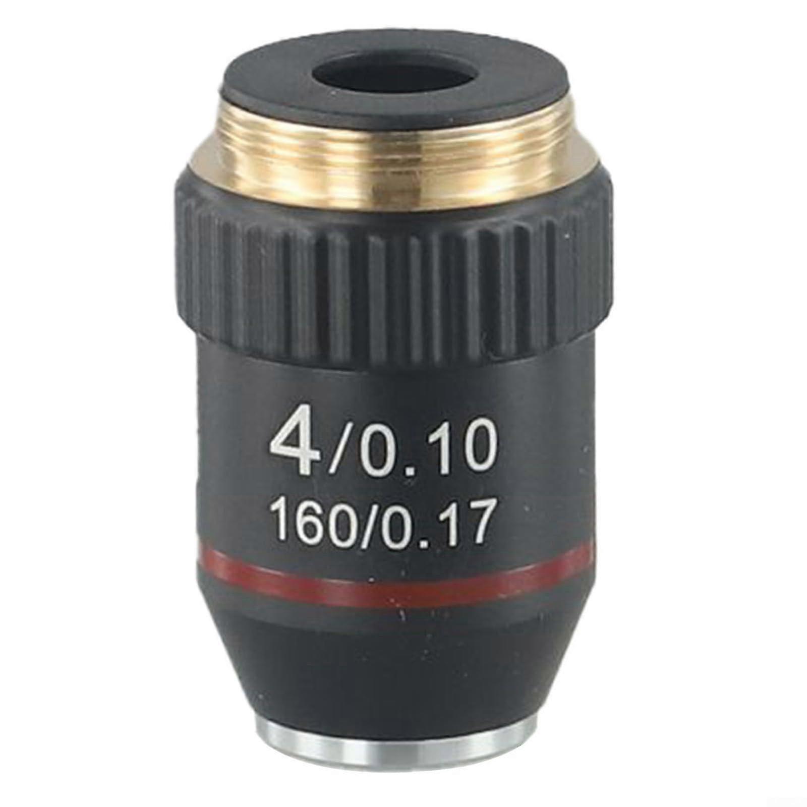 عدسة موضوعية لونية 160 مم مجهر بيولوجي أسود لوني 4X / 20X / 40X / 60X / 100X 195 160 / 0.17 (4X)
