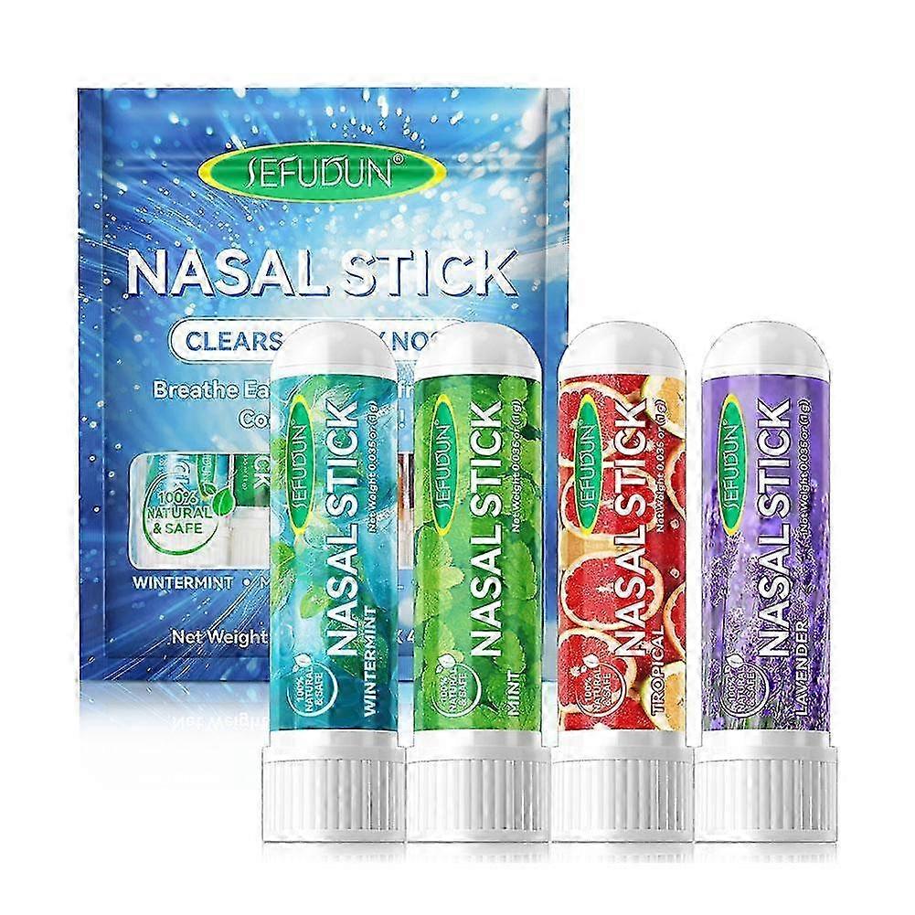 4pcs(A)$Nose suction stick is small and portable with 4 flavors, refreshing, refreshing, relieving fatigue and smooth breathing, nose suction stick 4p