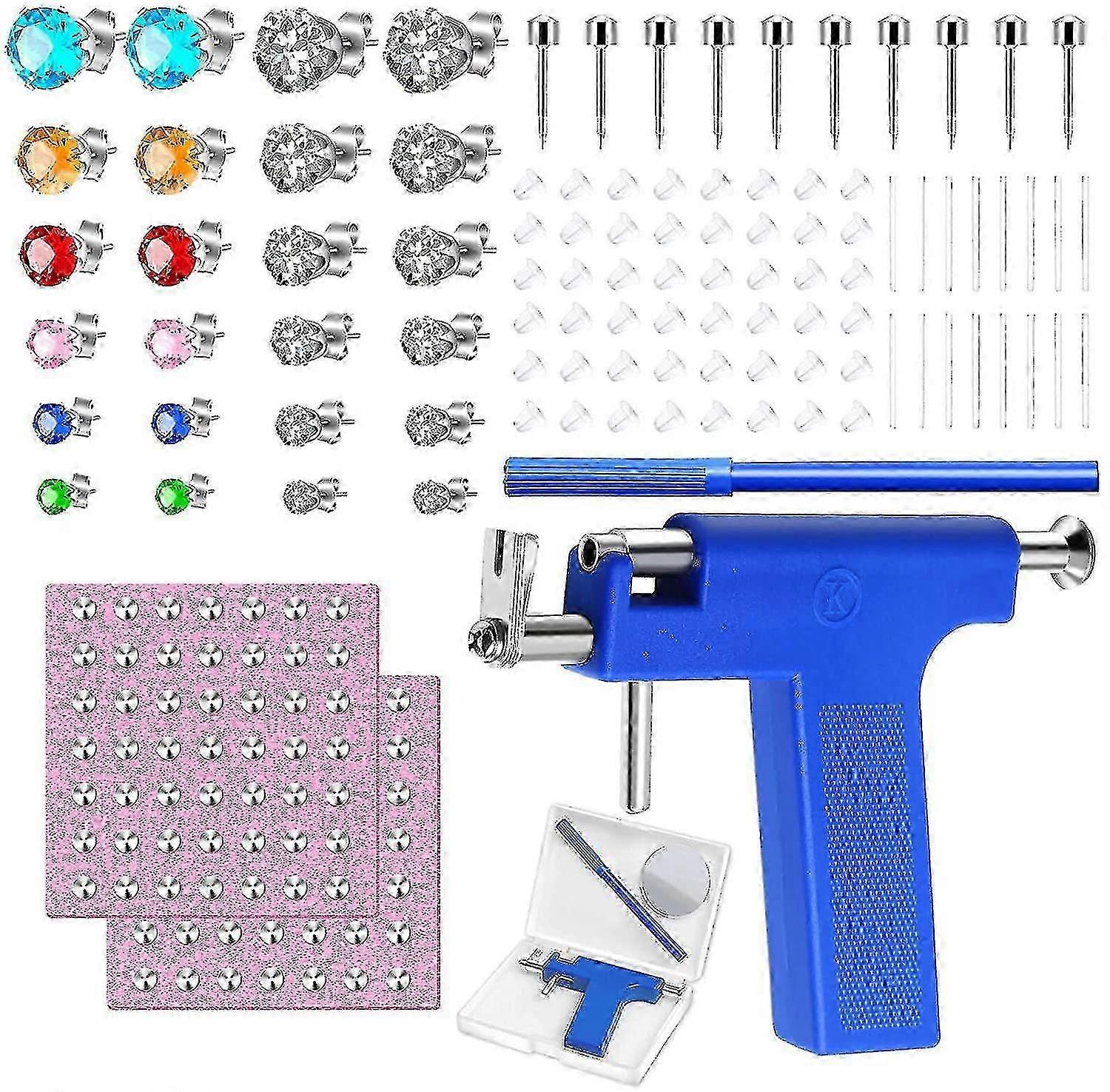 Ear Nose Navel Body Piercing Gun Tools Kits Machine With 98pcs Studs
