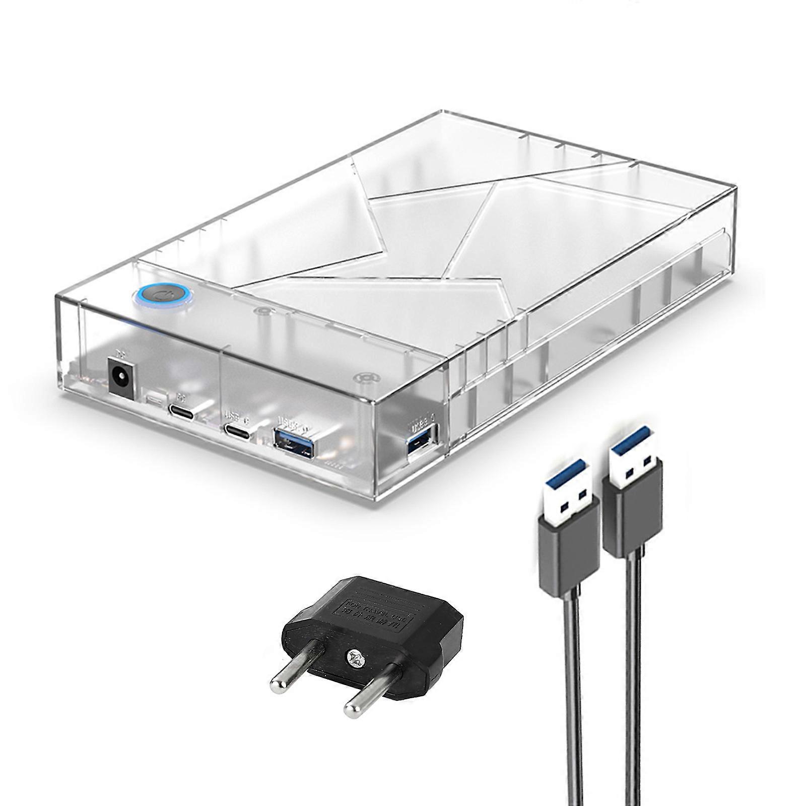 2.5/3.5inch External Hard Drives Enclosure Clear Hard Disk Case Support Data Transfer Case for PC Laptop Accessories Multicolor