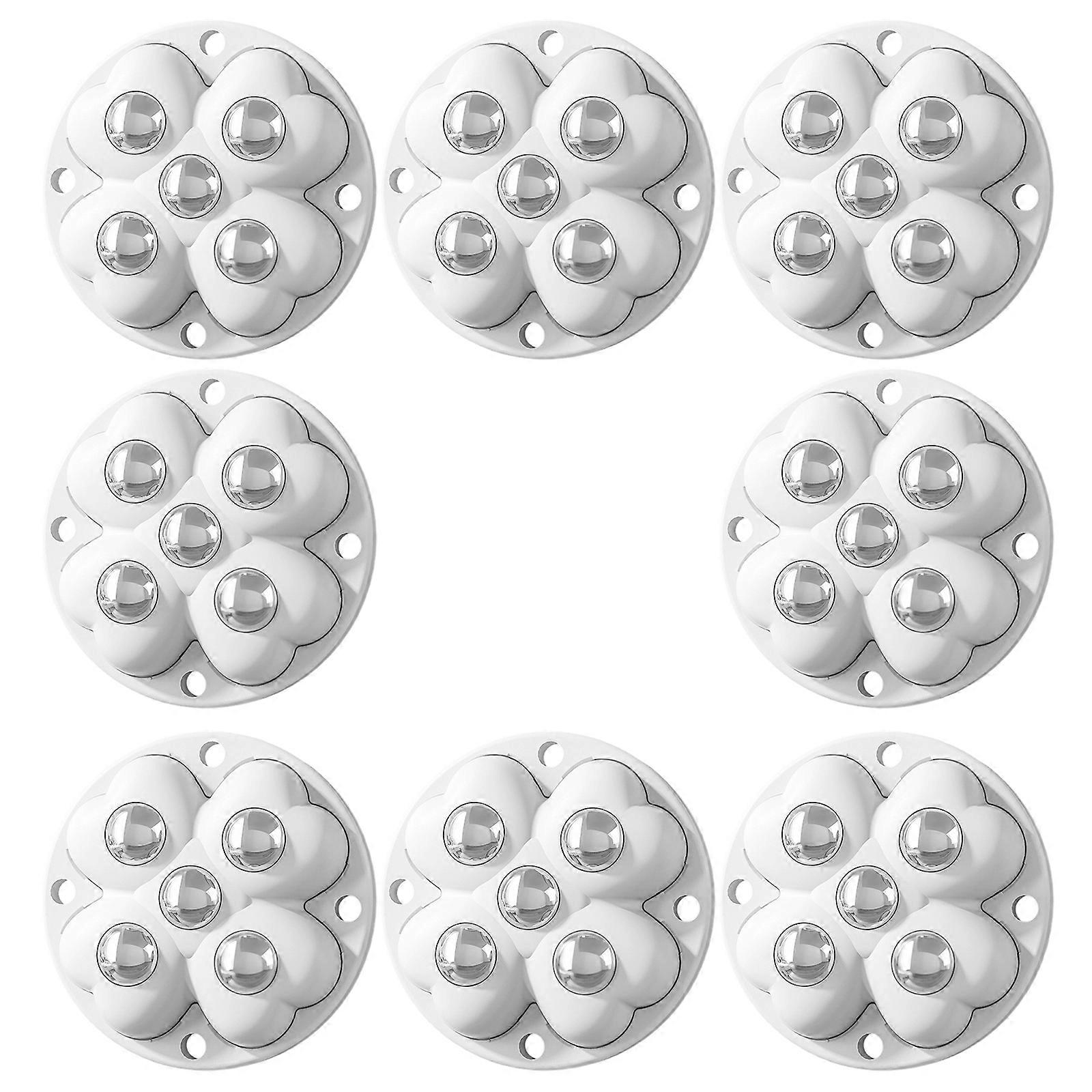 No Tool Required 360 Rotating Casters Wheels 3 Ball Bearing Mechanism Damage Less Installation Heavy Load Capacity 8pcs  White