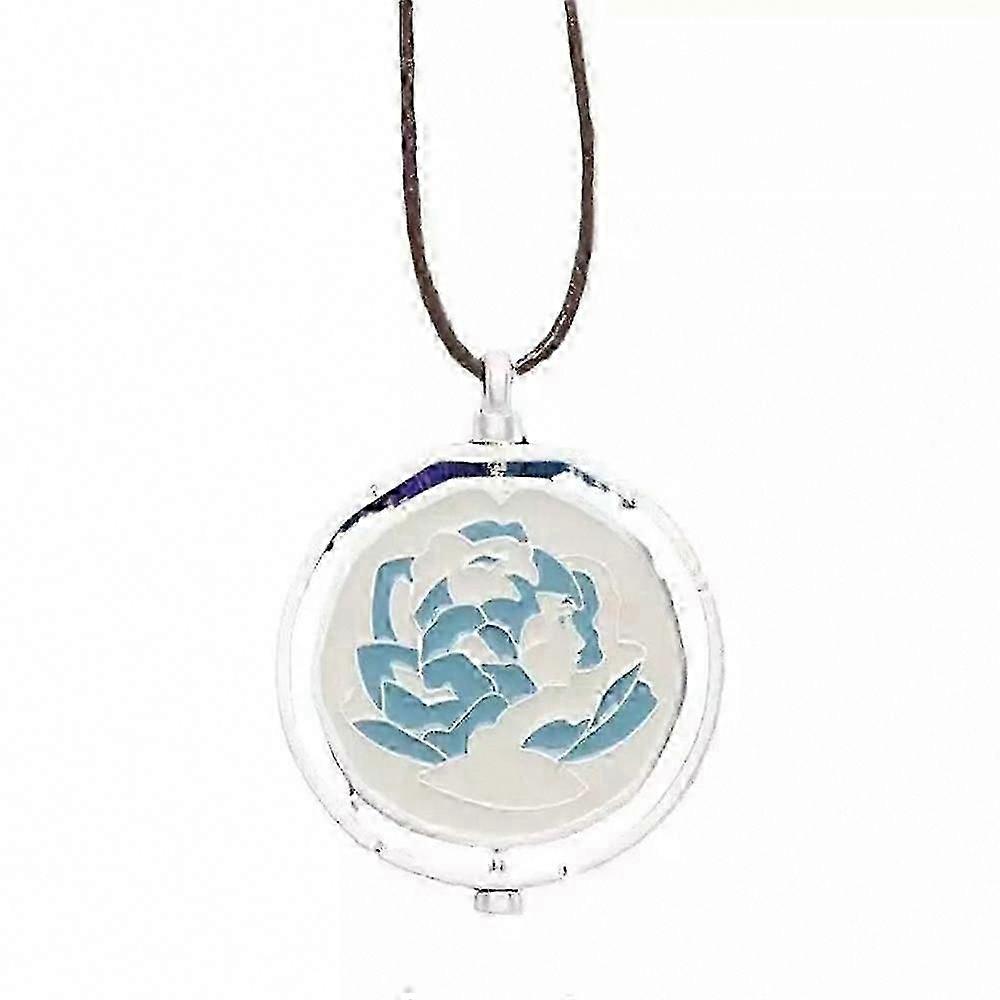 Collier Rose Bleue Arcanique, Pendentif Magique Rotatif avec Poudre, Cadeau Mystique pour Femme, Joyeux H