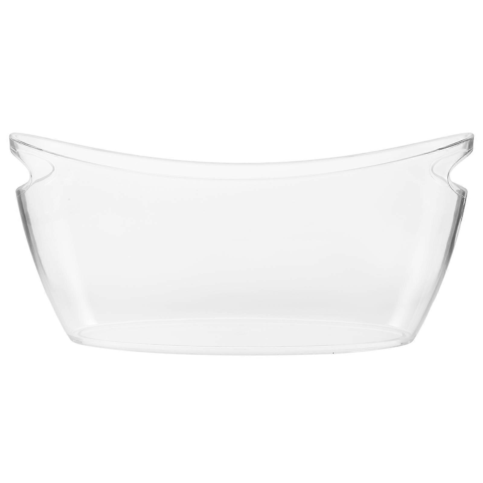 Ice Bucket Transparent for Storage with Handle Large Party Beverage Tub