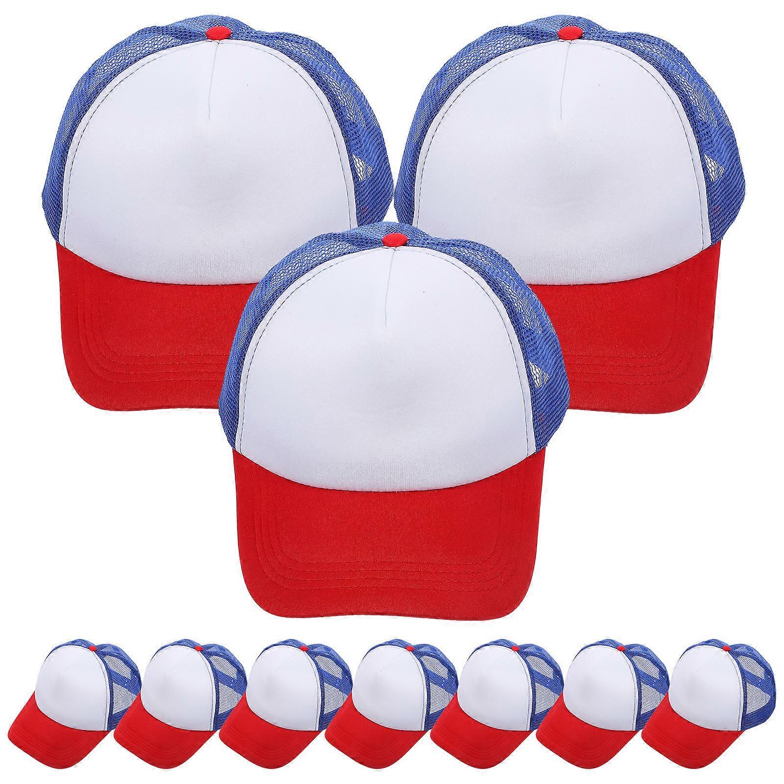 10pcs Reusable Sublimation Hats Blank Heat Transfer Baseball DIY Mesh Hats