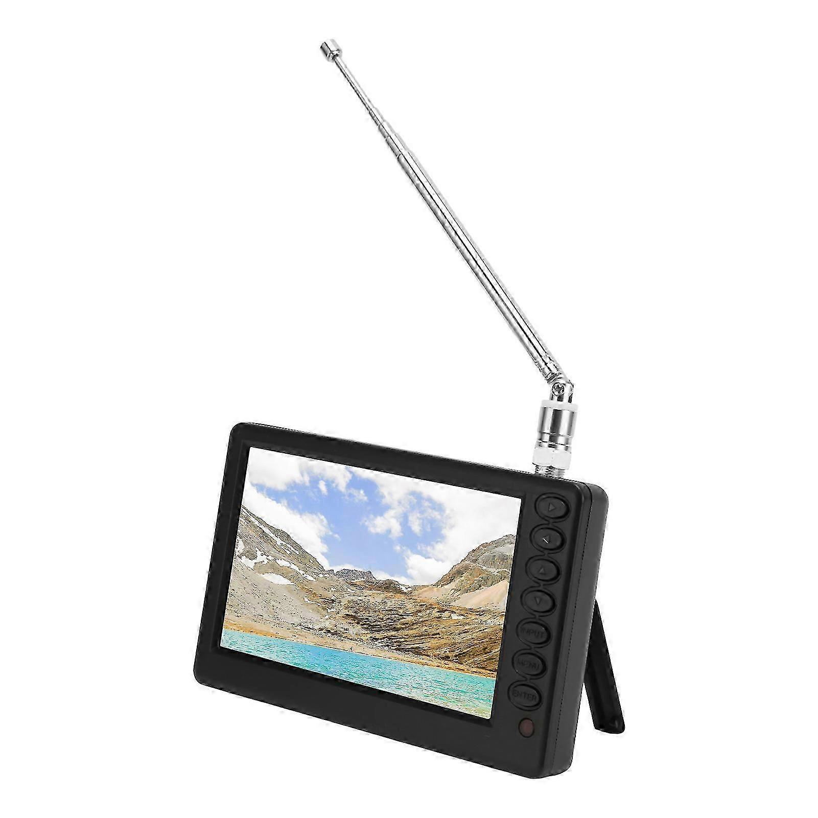 Mini TV digital portátil de 5 polegadas, compatível com DVB-T, recarregável e com resolução 1080p.