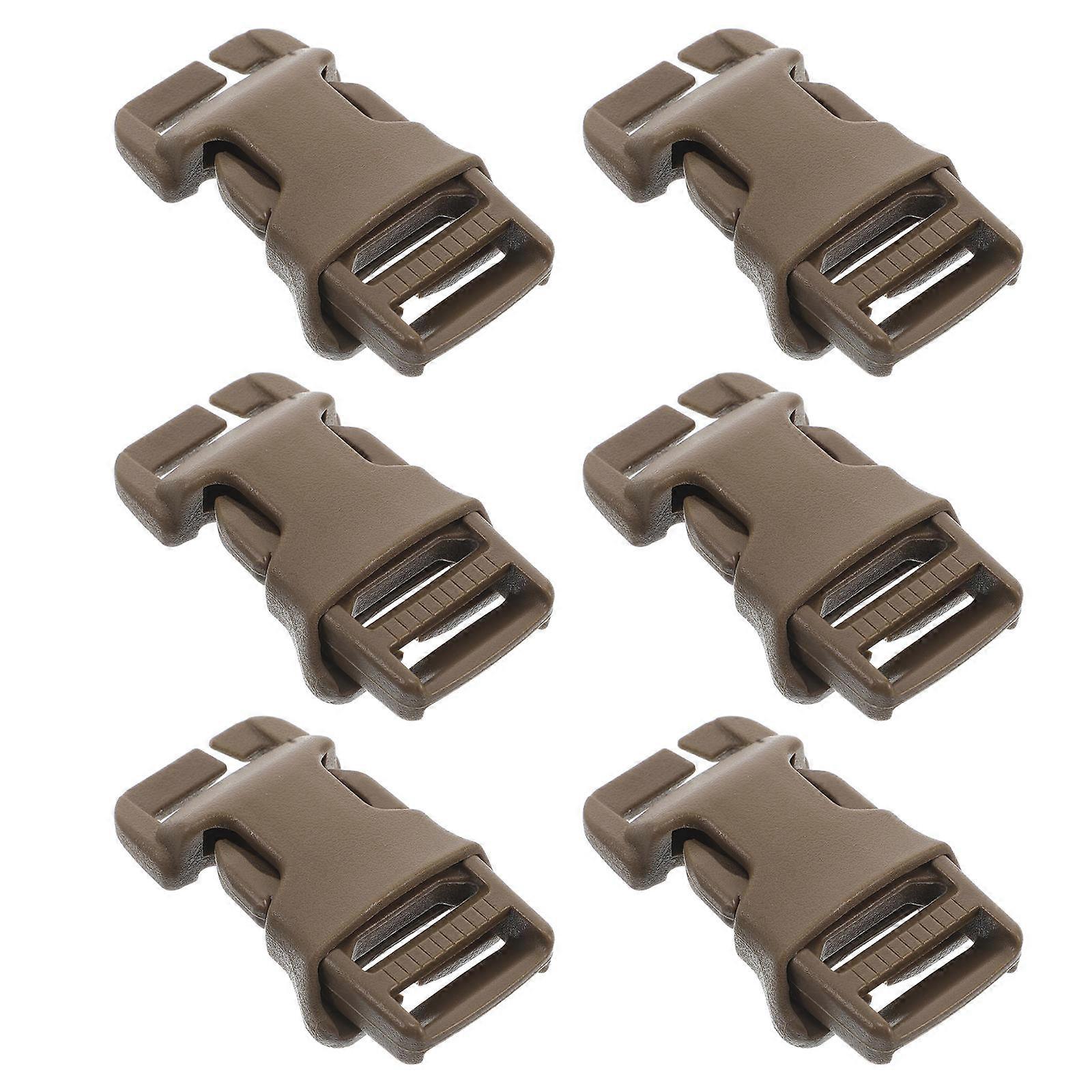 6pcs Versatile Khaki Plastic Buckles for Daily Use Lightweight Sturdy Multi-scene Application