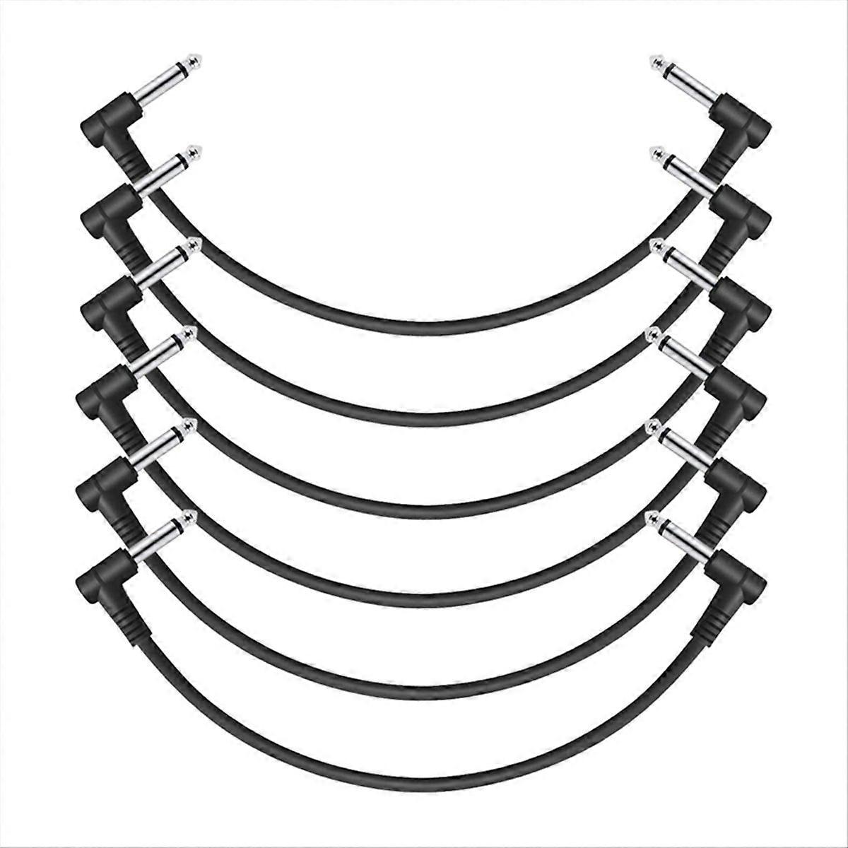 Guitar Patch Cable Guitar Effect Pedal Cables,Black 6 Pack 30cm