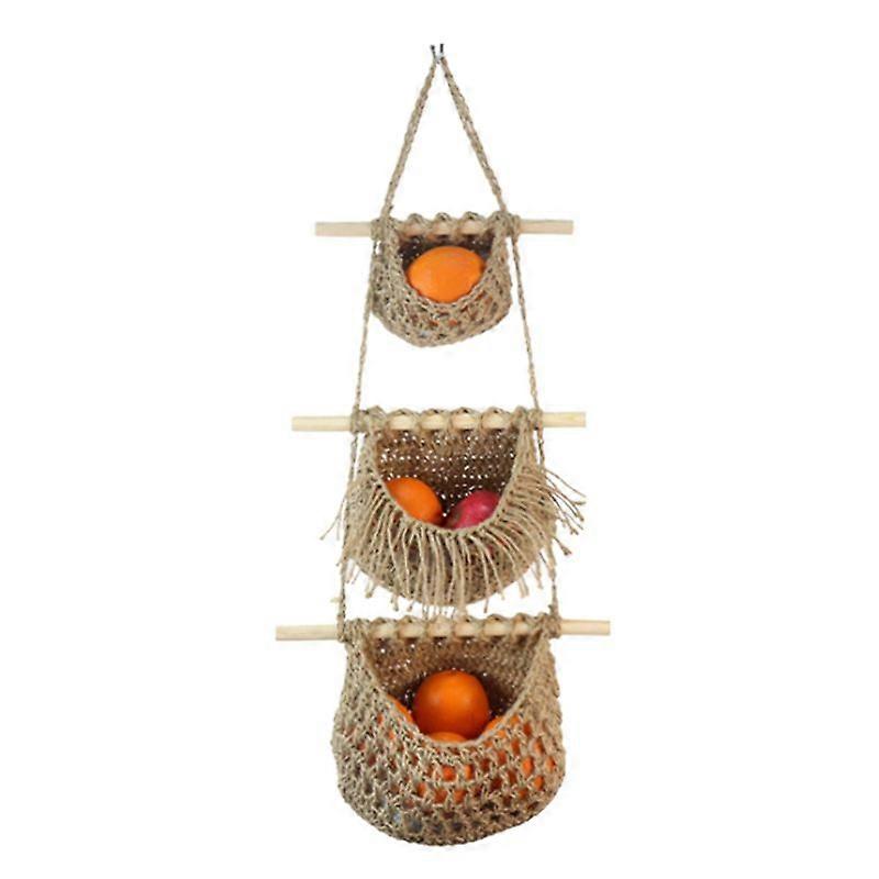 Wall Fruit Basket Braided Hanging Baskets A