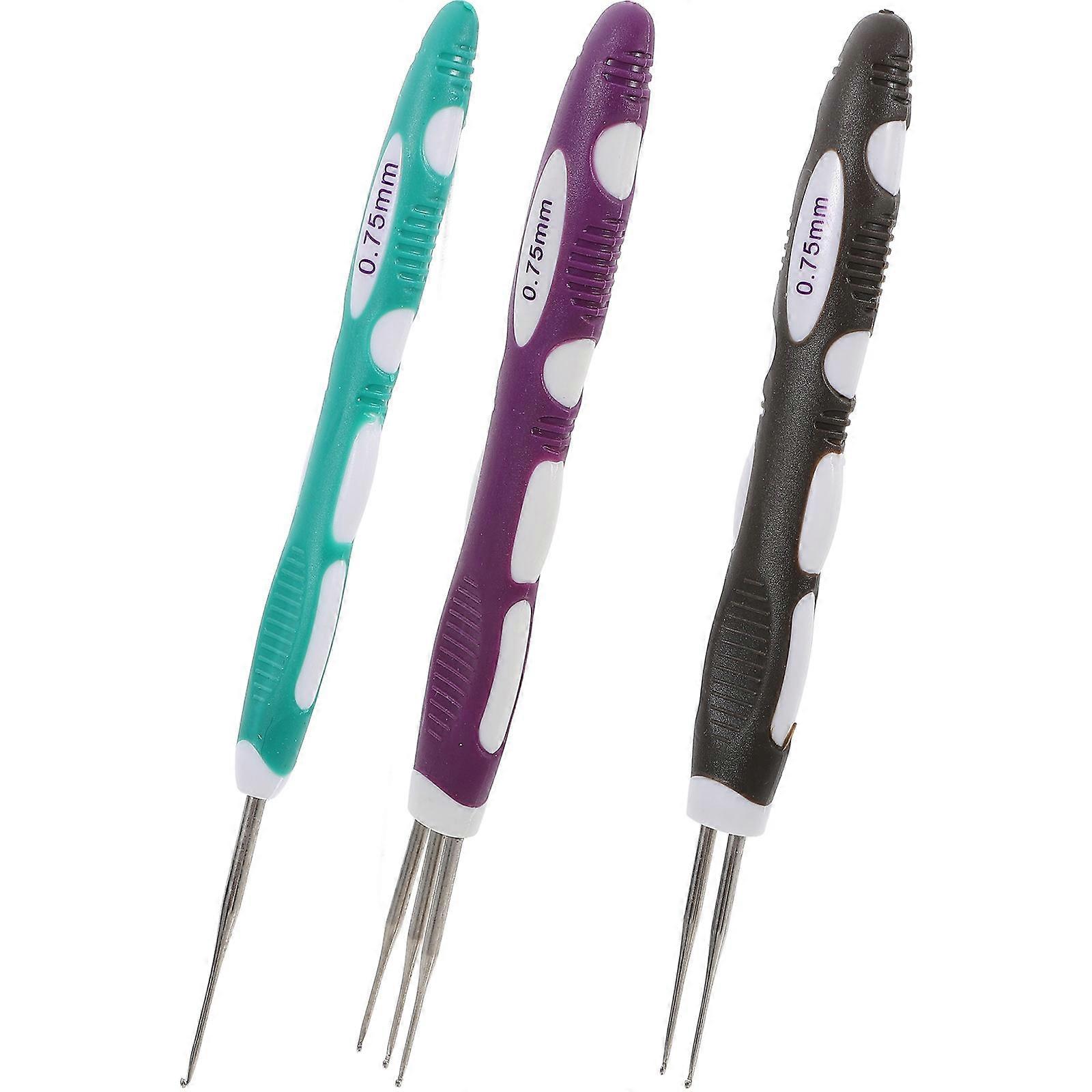 Assorted Color Dreadlock Crochet Hooks for Hair with 3Pcs Interlocking Tools