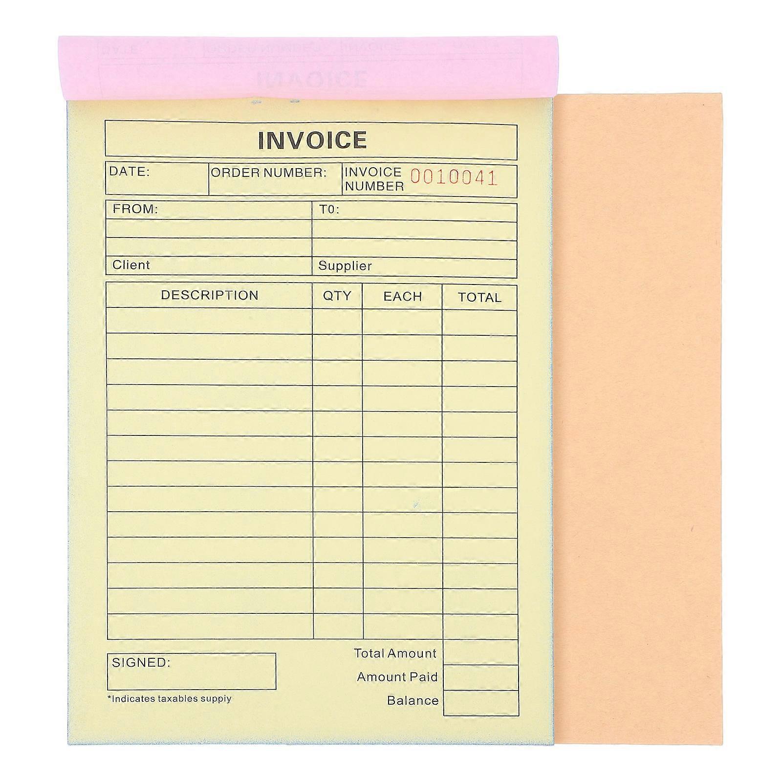 Small Business Invoice Book for Shop Use Paper Material 2Pcs Invoice Pad