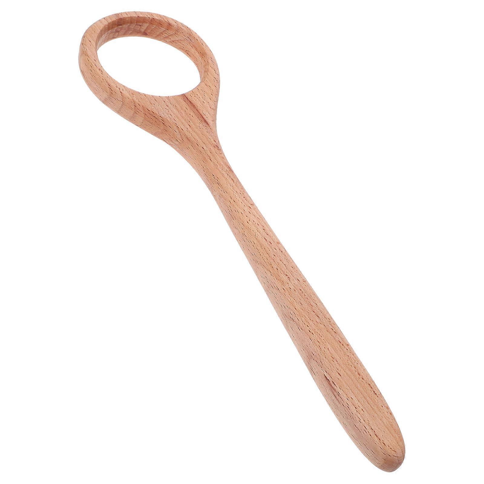 Wood Dough Whisk for Baking with Ergonomic Handle Brown Kitchen Tool