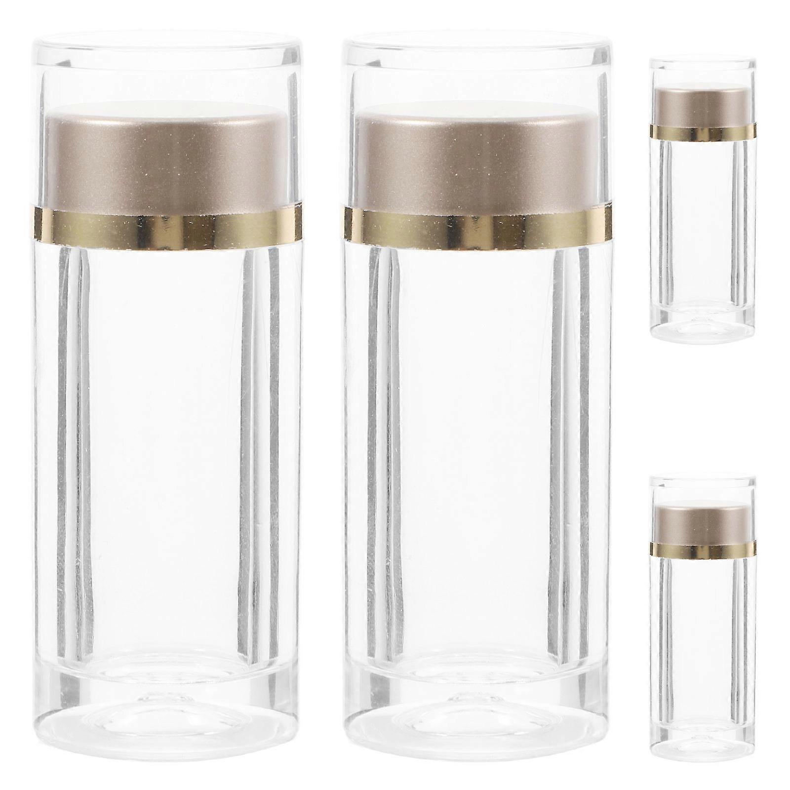 Transparent Plastic Dispensing Bottles for Medicine Samples 4Pcs