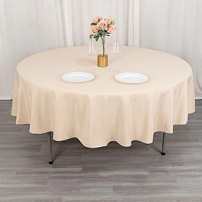BalsaCircle 90" Premium Round Polyester Tablecloth Wedding Table Linens Beige