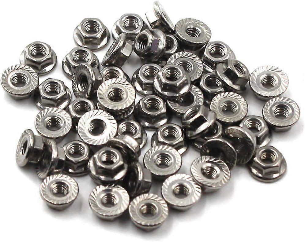M5 Hex Lock Nuts with Flange Nut 304 Stainless Steel (100 Pack)