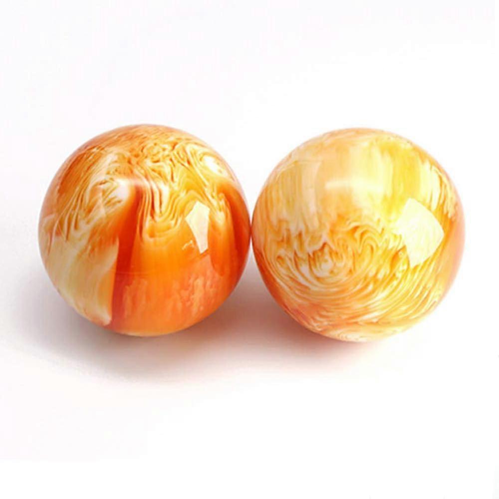 Baoding Balls for Hand Exercise and Stress Relief, Orange Resin Chinese Stress Balls with Box