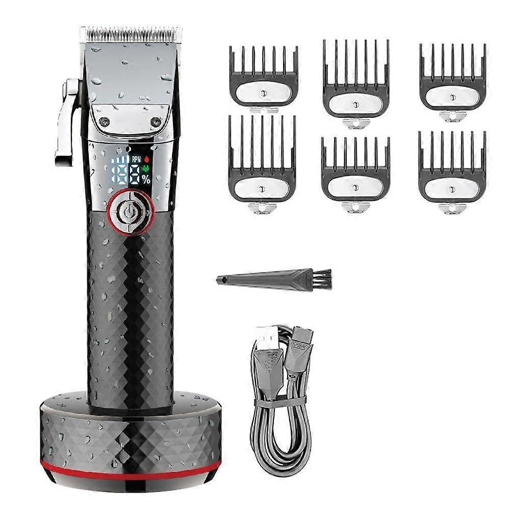 Men's Hair Clippers with Precision Length Control, Cordless Rechargeable Beard Trimmer for Home Use (Red)