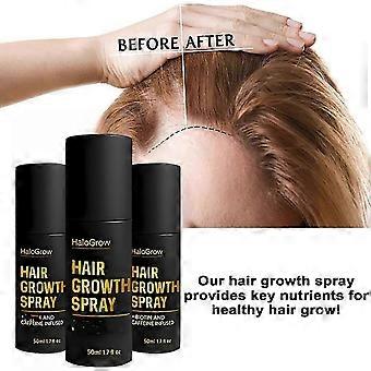 3x HaloGrow \u200b\u200bHair Growth Spray with Biotin & Caffeine - Fast-Acting Hair Regrowth Treatment for Thinning Hair in Men & Women