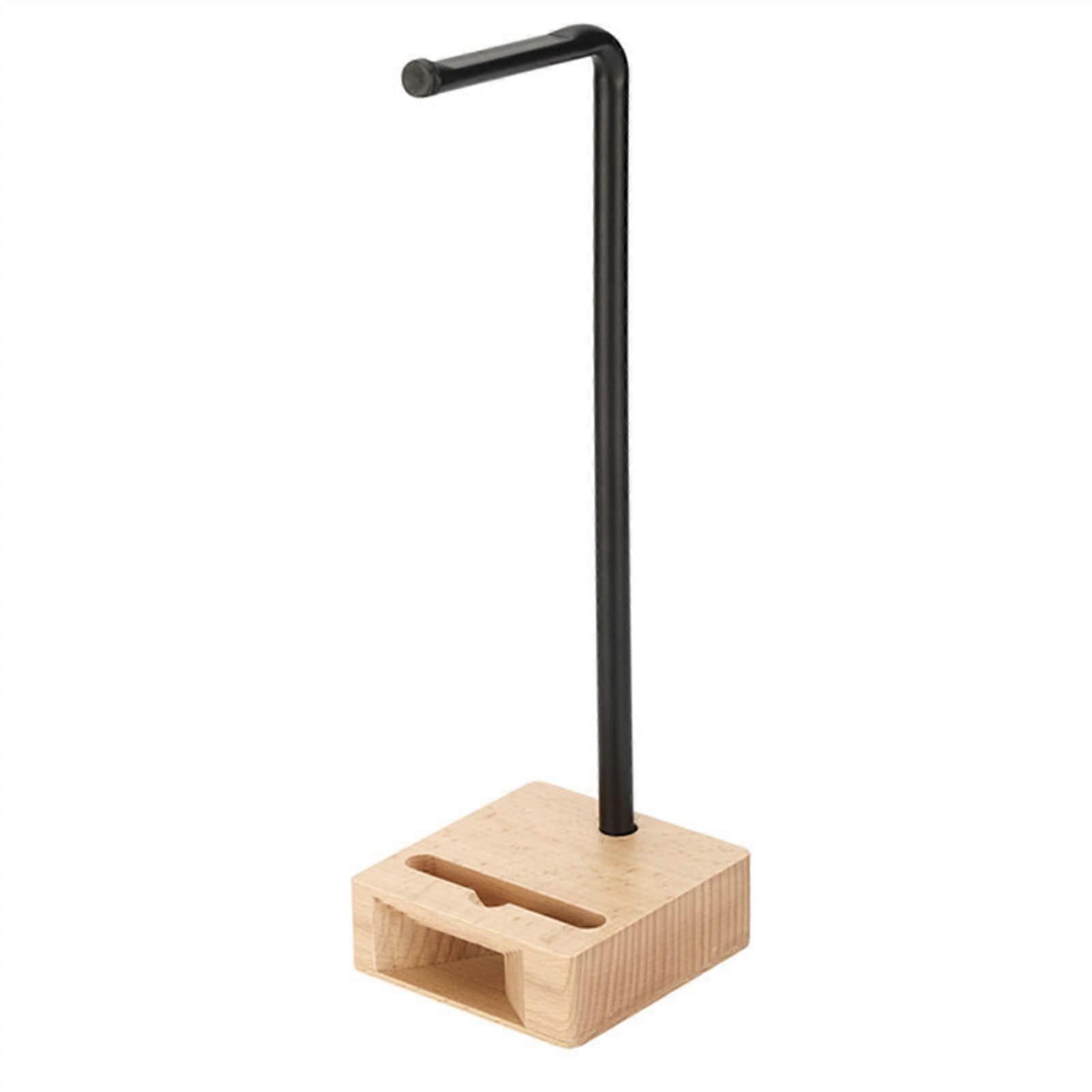 Headphone Stand Solid Wood Headset Holder with NonSlip Base for Gaming and Music Desktops