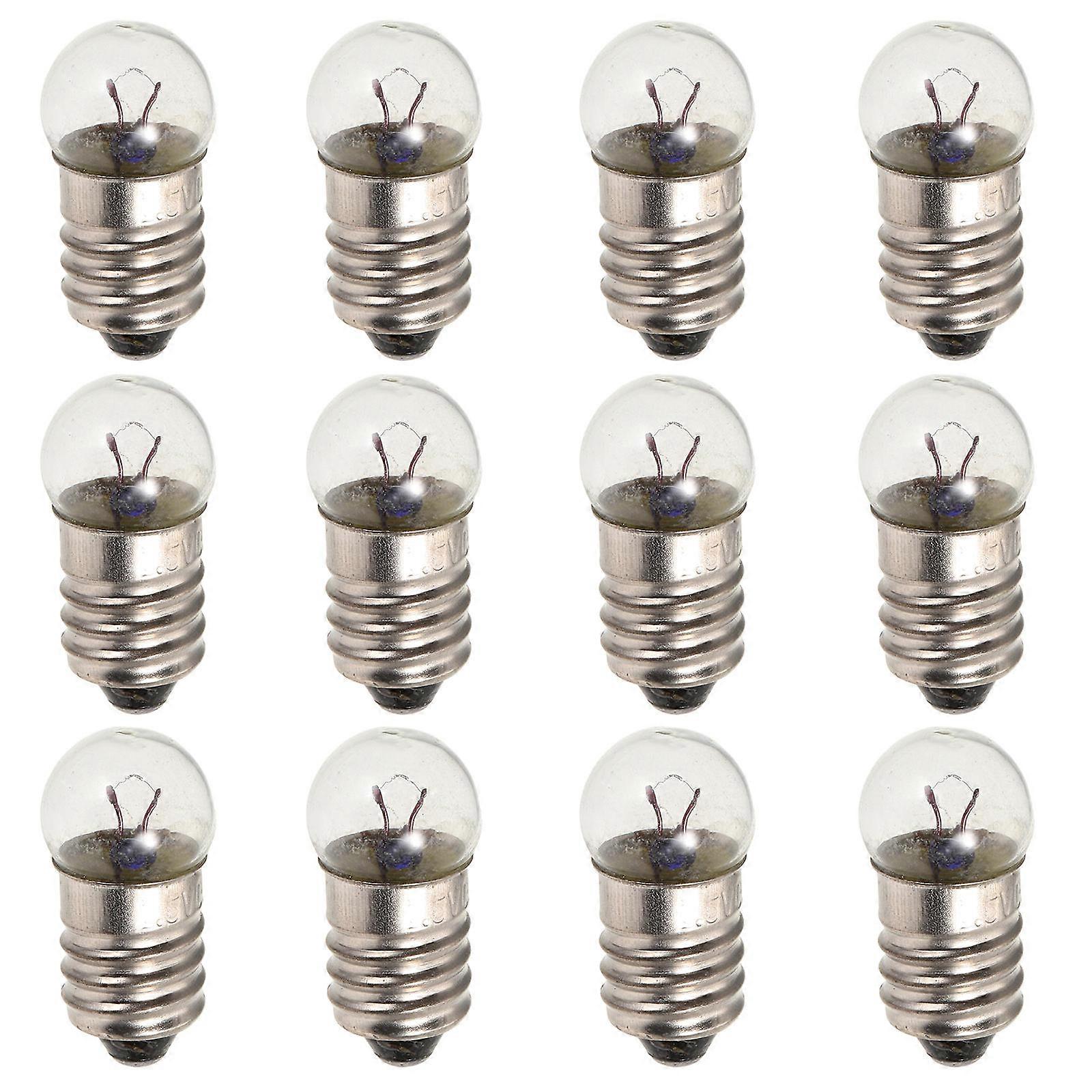 Handheld Mini Screw Base Light Bulbs for Experiments 12Pcs Glass Indicator Bulbs