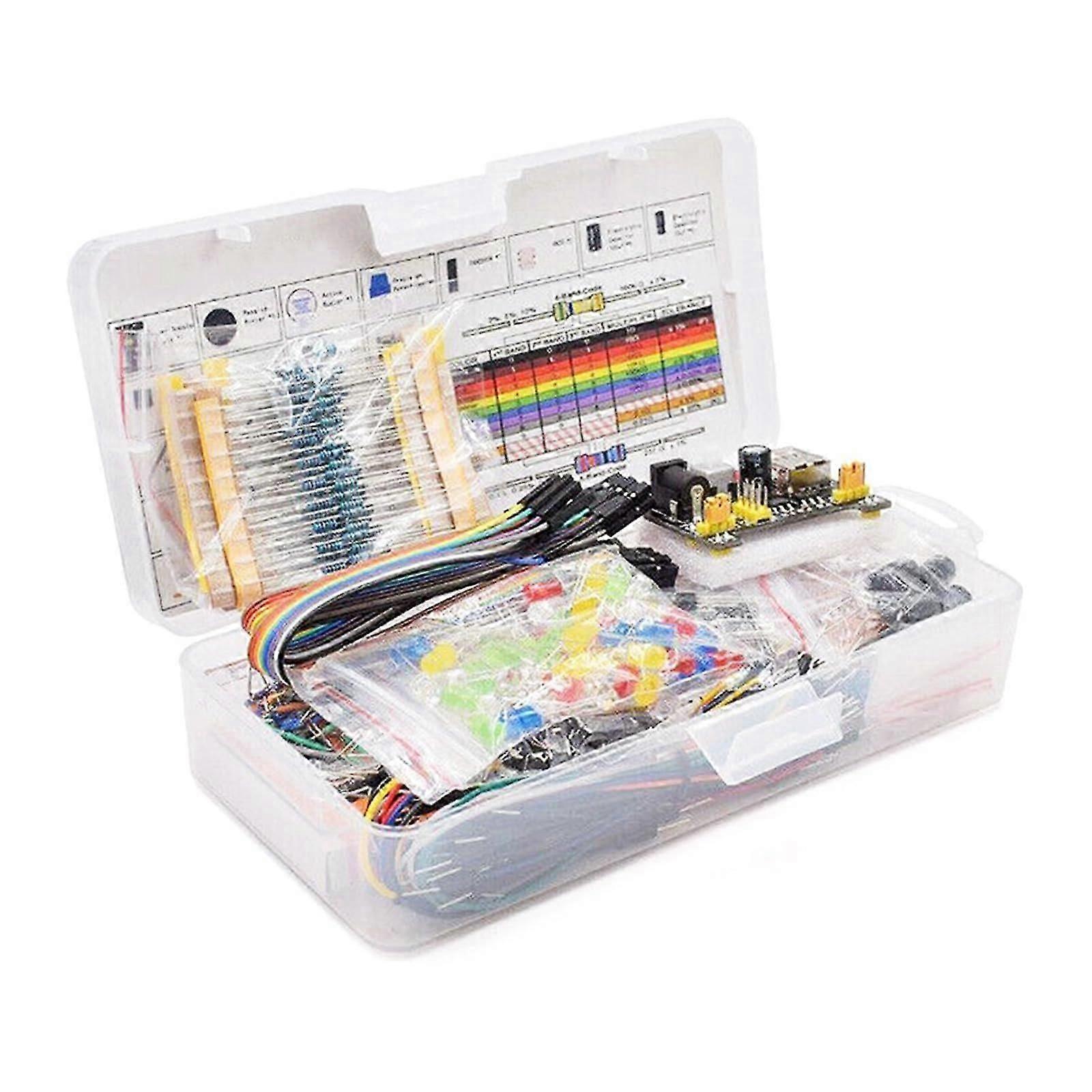 Electronic Starter Kit with Comprehensive Electronics Package, Breadboard, Tutorial, and Components for Learning