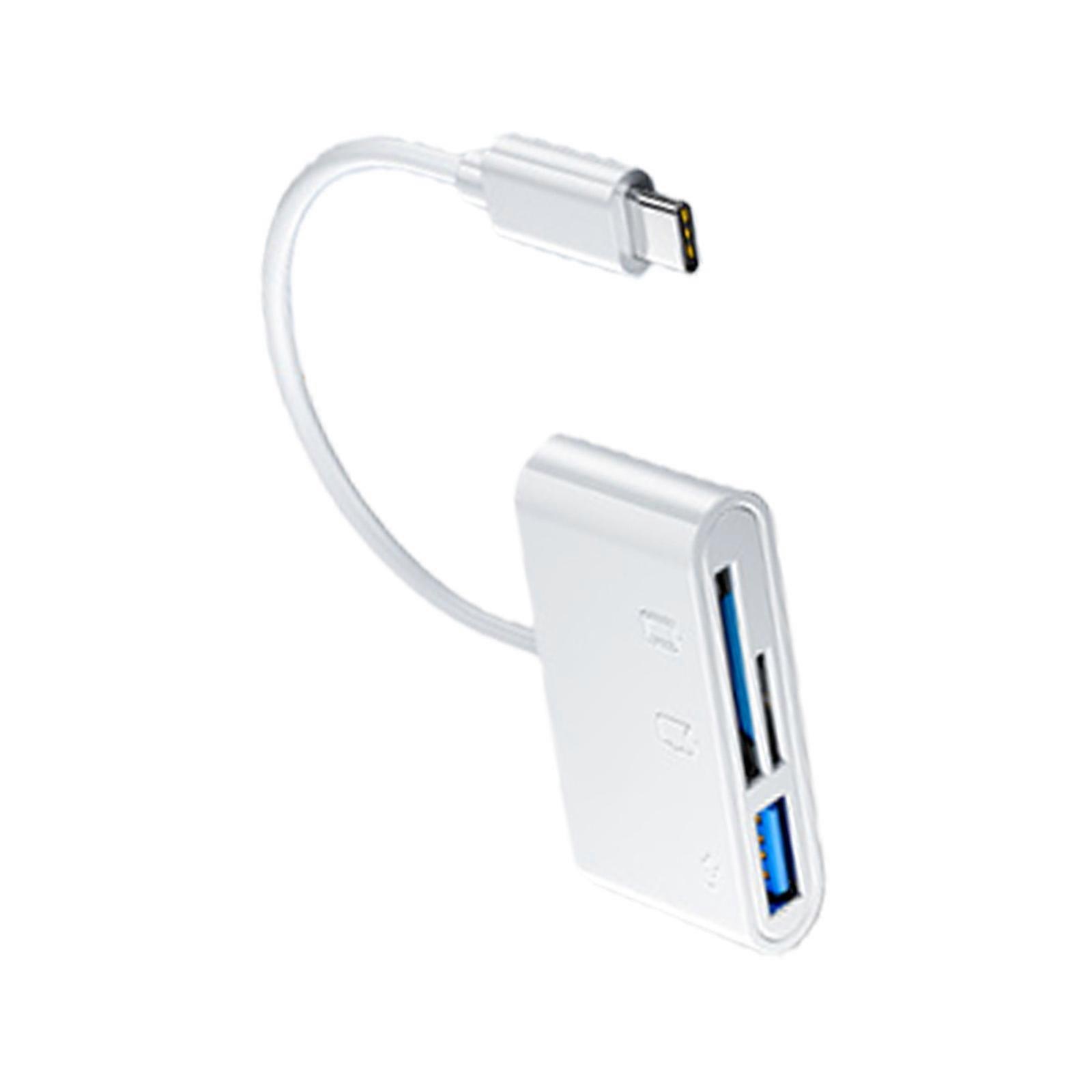 USB C Card Reader Card Reader Converters USB C to with USB for Mobile Phone/Laptop/PC Accessories  White