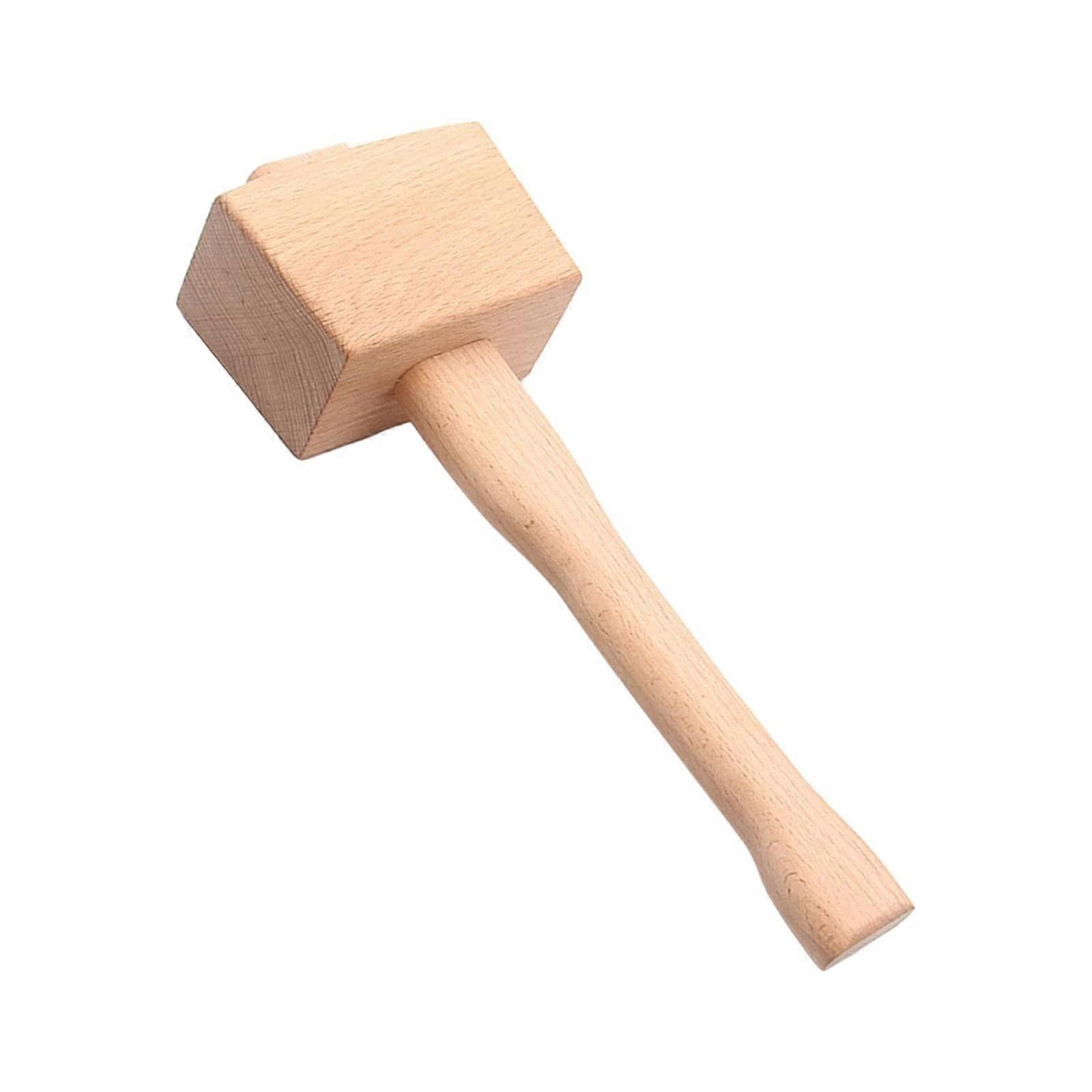 Wooden Mallet Beechwood Hammer Durable Solid Wood for Leather Craft with Comfortable Grip