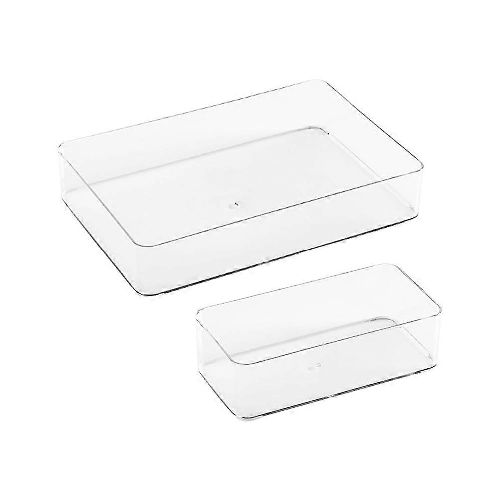 Storage Box Drawer Organizer for Storage 2Pcs Transparent Household Cases