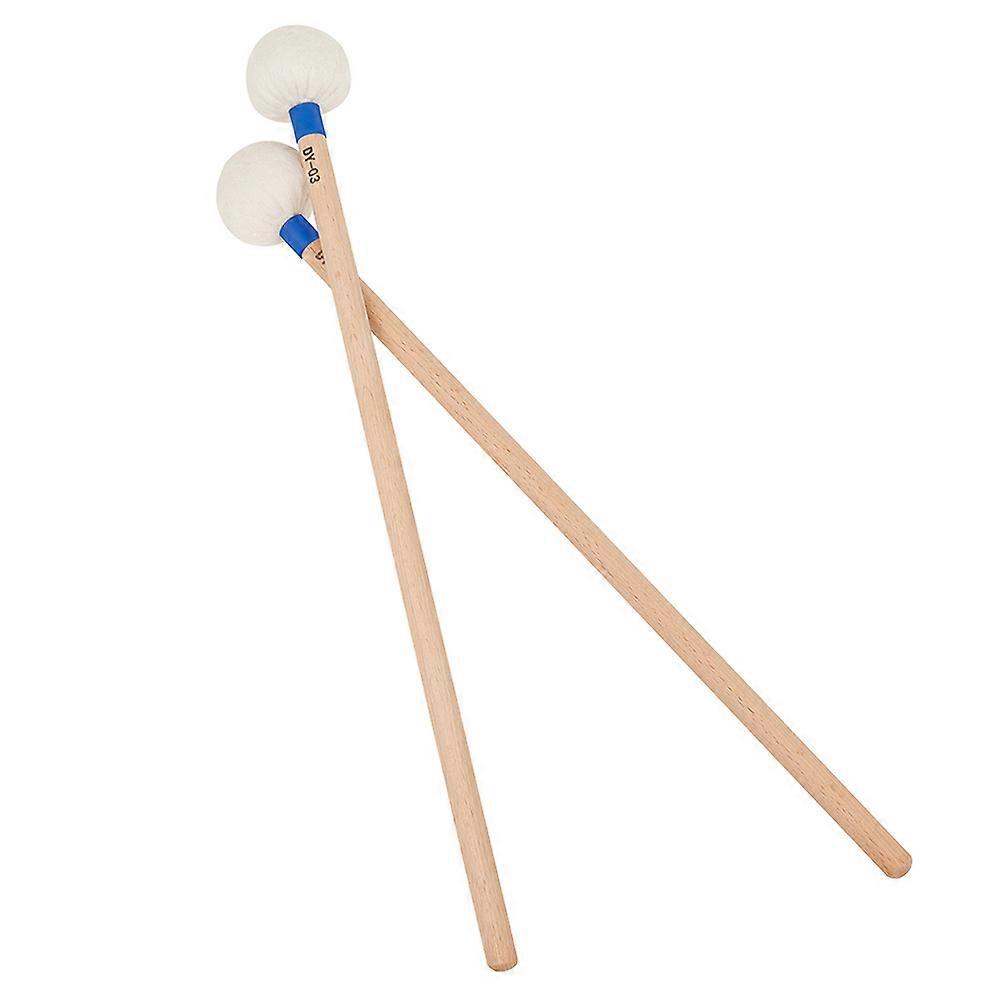 Professional Felt Drumstick for Percussion Drum 2Pcs Wooden Handle Sticks